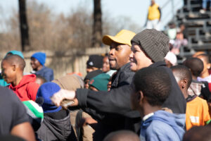 Cllr participating in the aerobics session