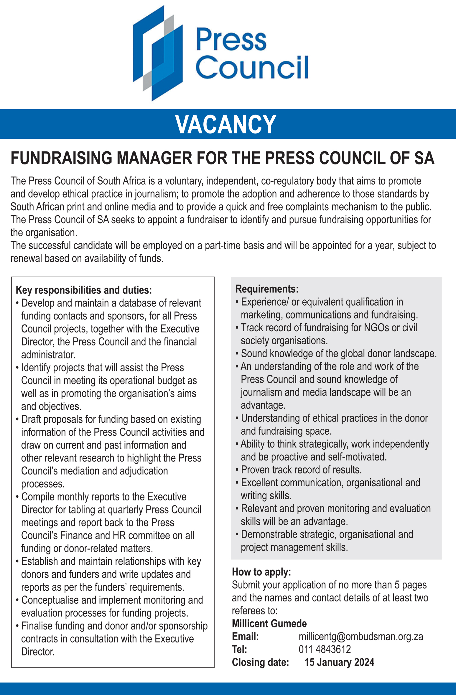 Fundraising Manager ad 2023-1